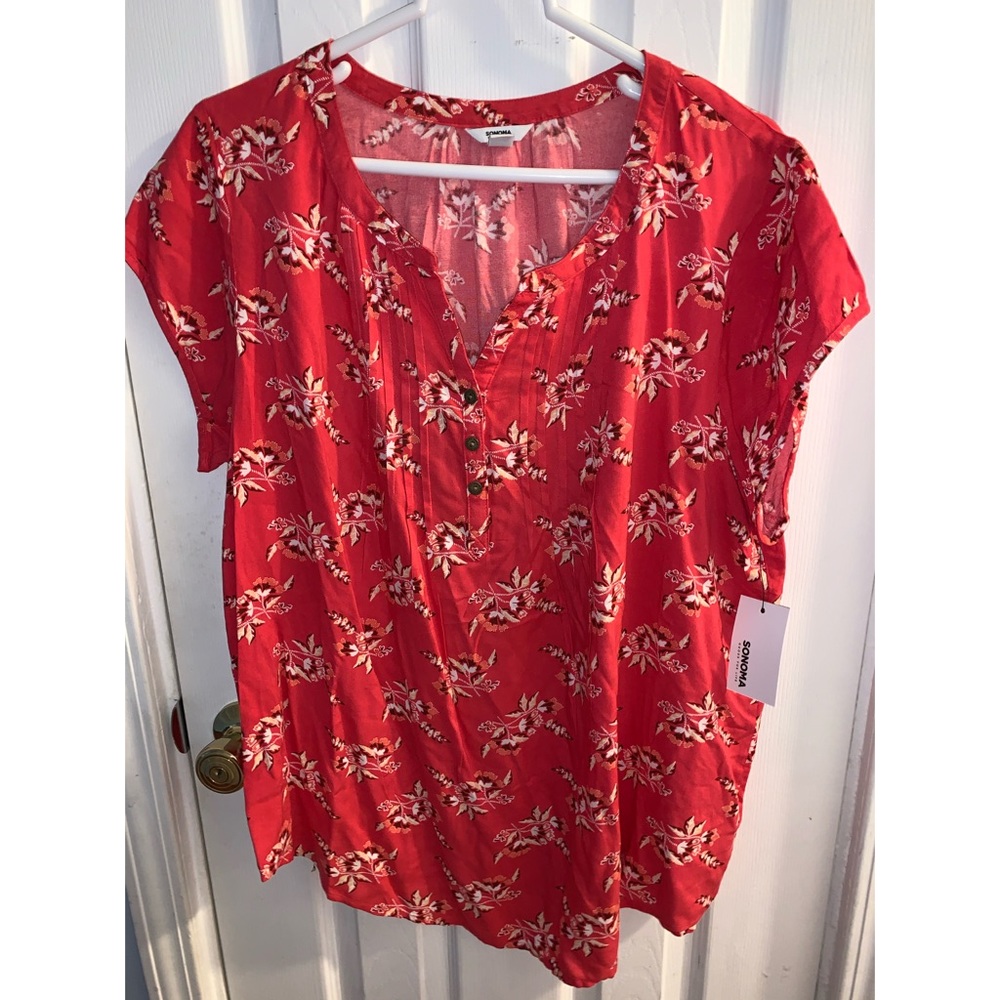 SONOMA Infrared Flower Blouse